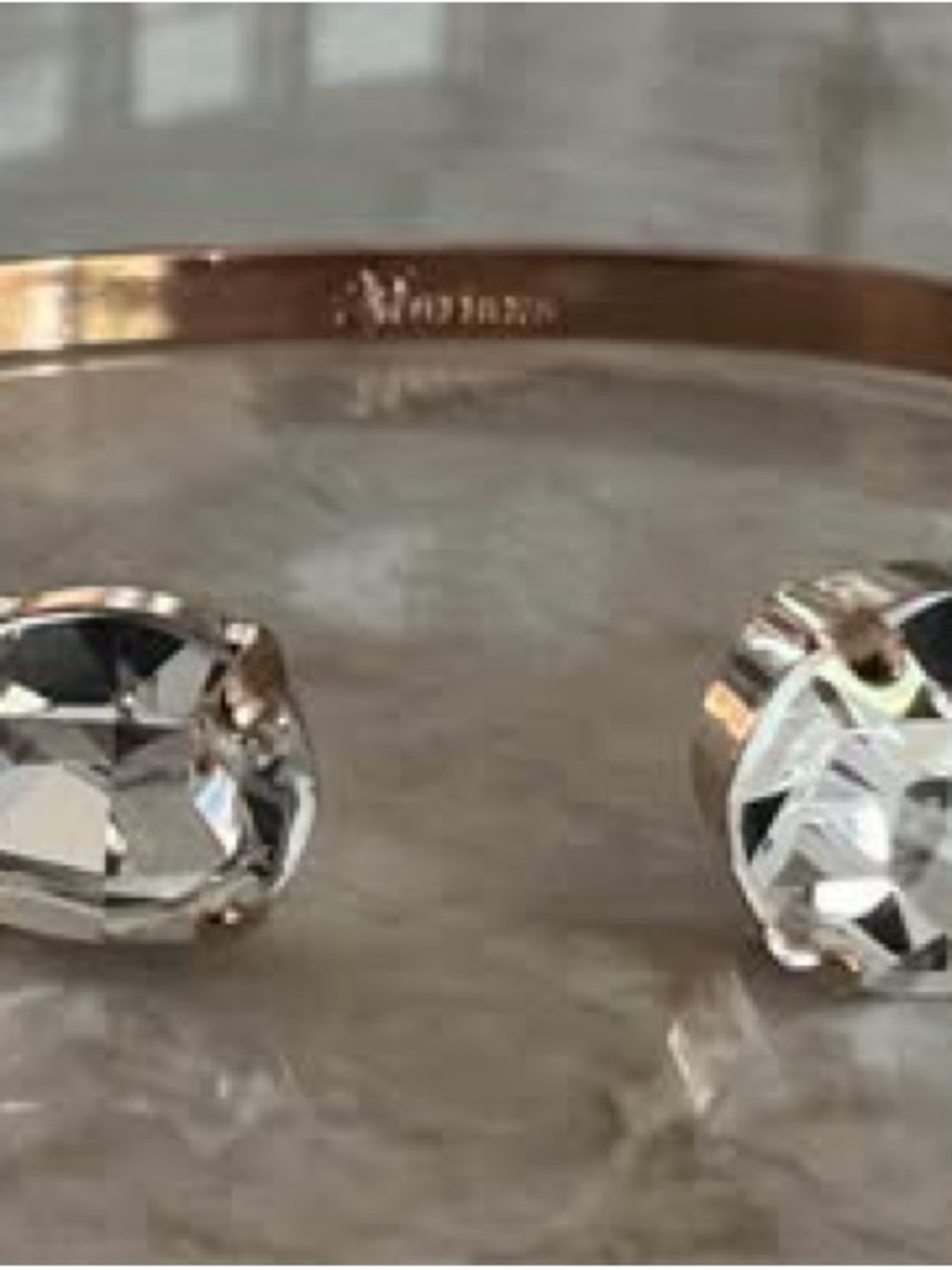 Mariana Crystal-Accent Open Cuff Bracelet - Clear Crystal, Rose Gold Tone